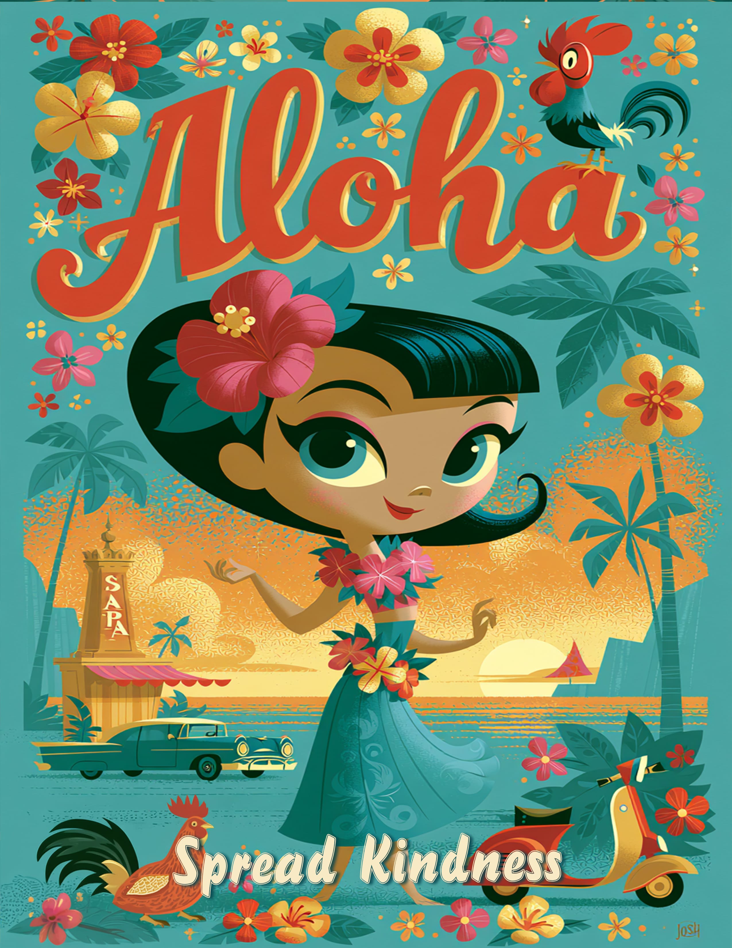 RT 534 - Original Hawaii Art Print by Wailea Art
