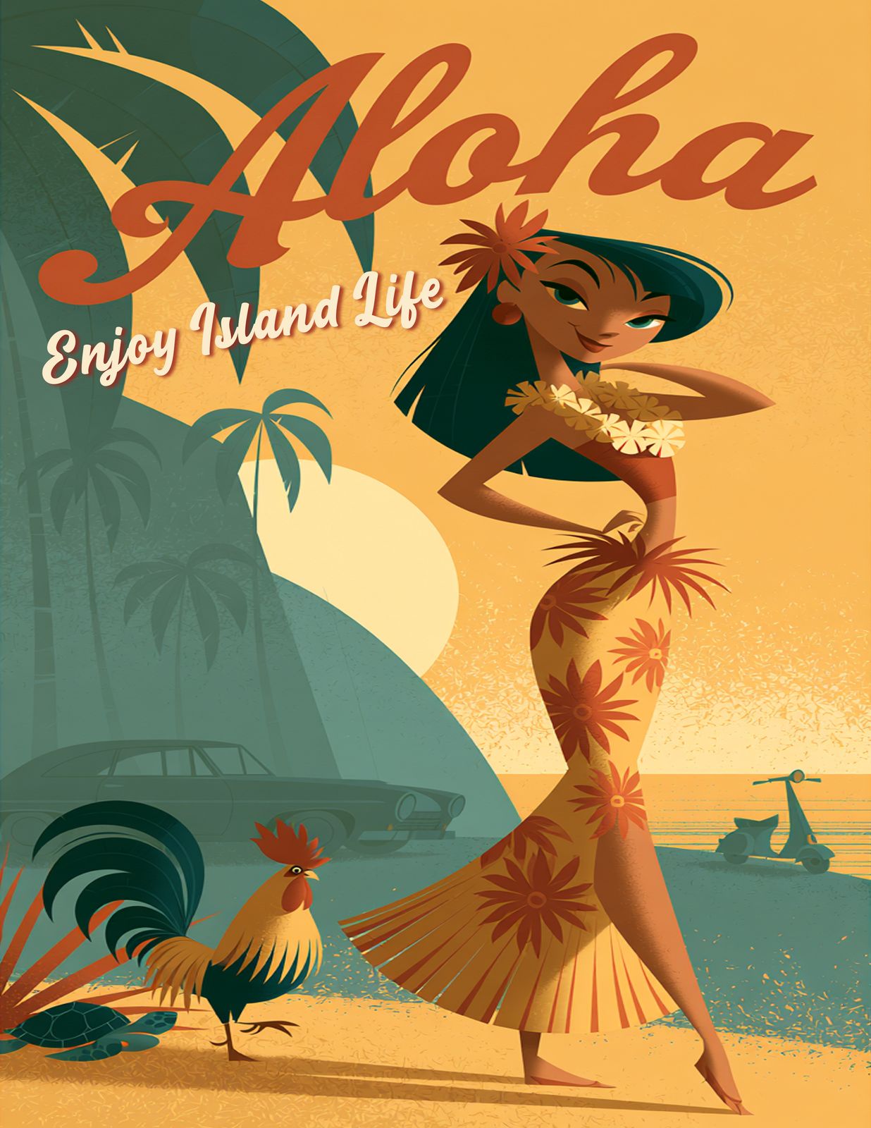RT 521 - Original Hawaii Art Print by Wailea Art
