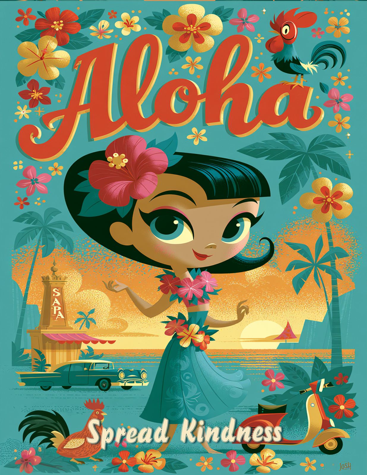 RT 546 - Original Hawaii Art Print by Wailea Art