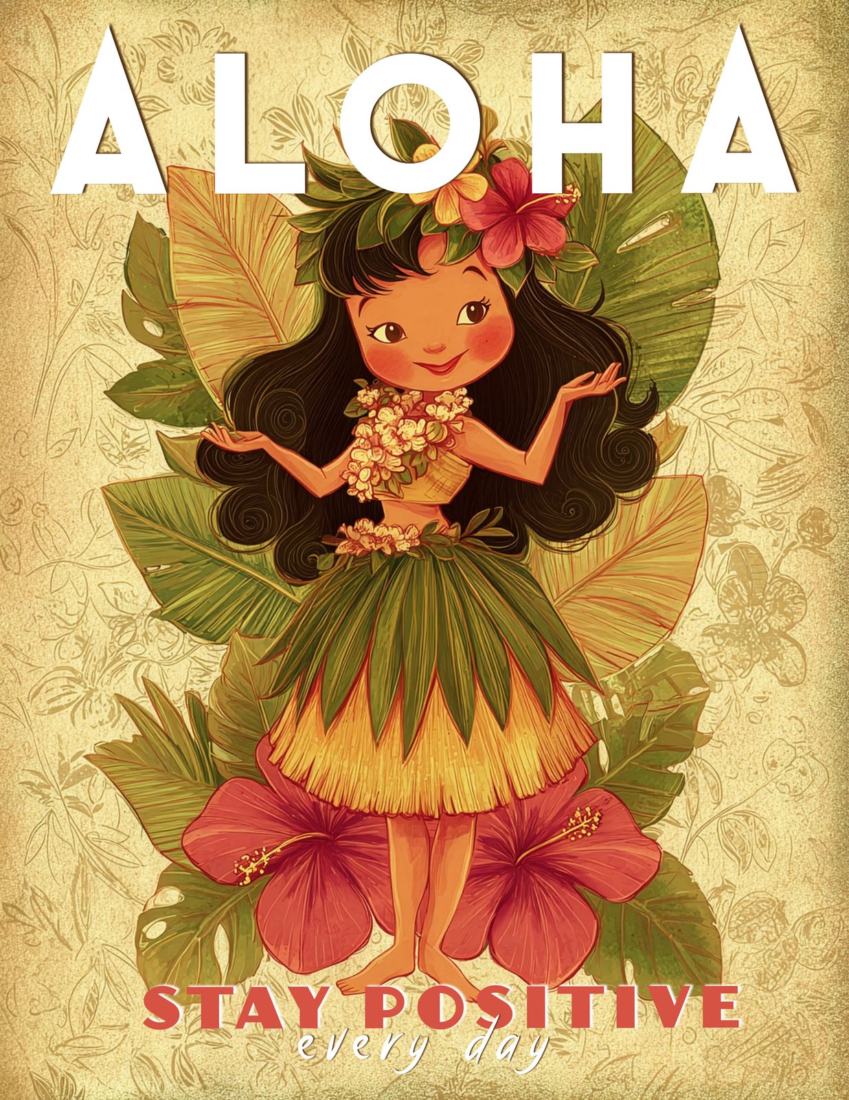 Stay Positive - Hawaii Art - Original Hawaii Art Print by Wailea Art