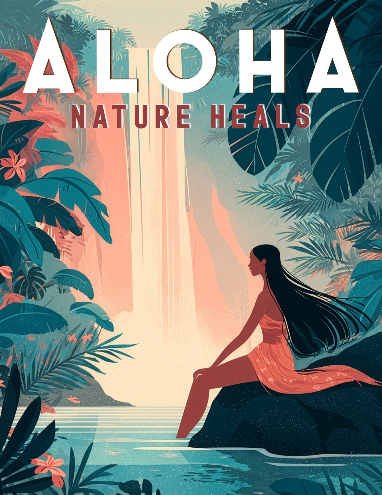 Water Dreams — Hawaii Tropical Art - Original Hawaii Art Print by Wailea Art