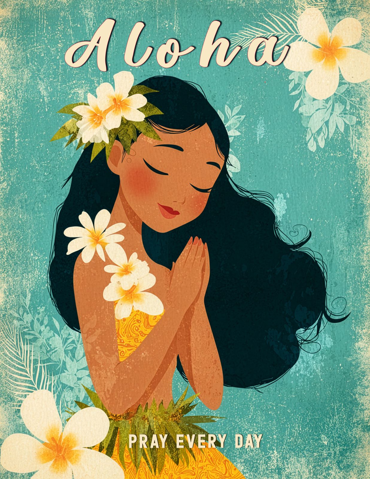 Aloha Prayer - Hawaii Art - Original Hawaii Art Print by Wailea Art