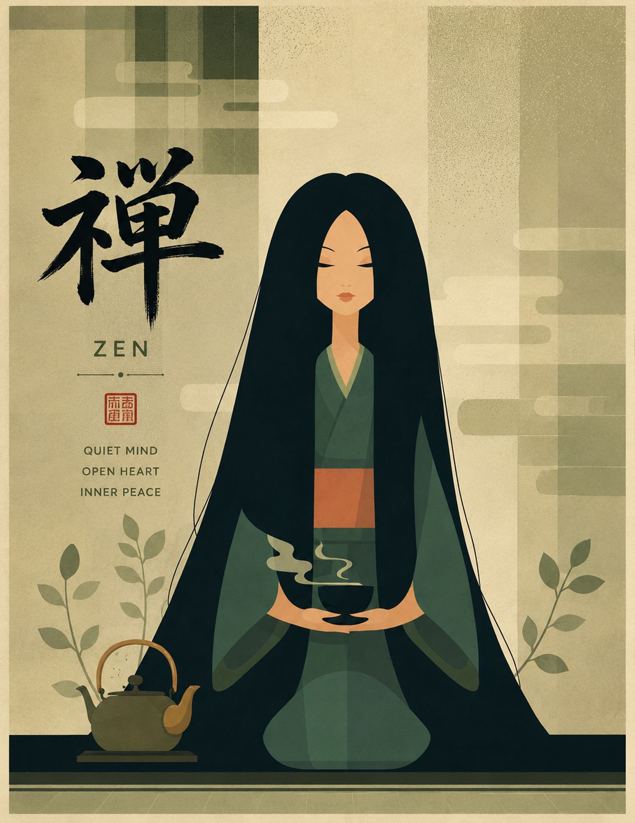 SILENT HARMONY | Peace begins within. - Original Hawaii Art Print by Wailea Art