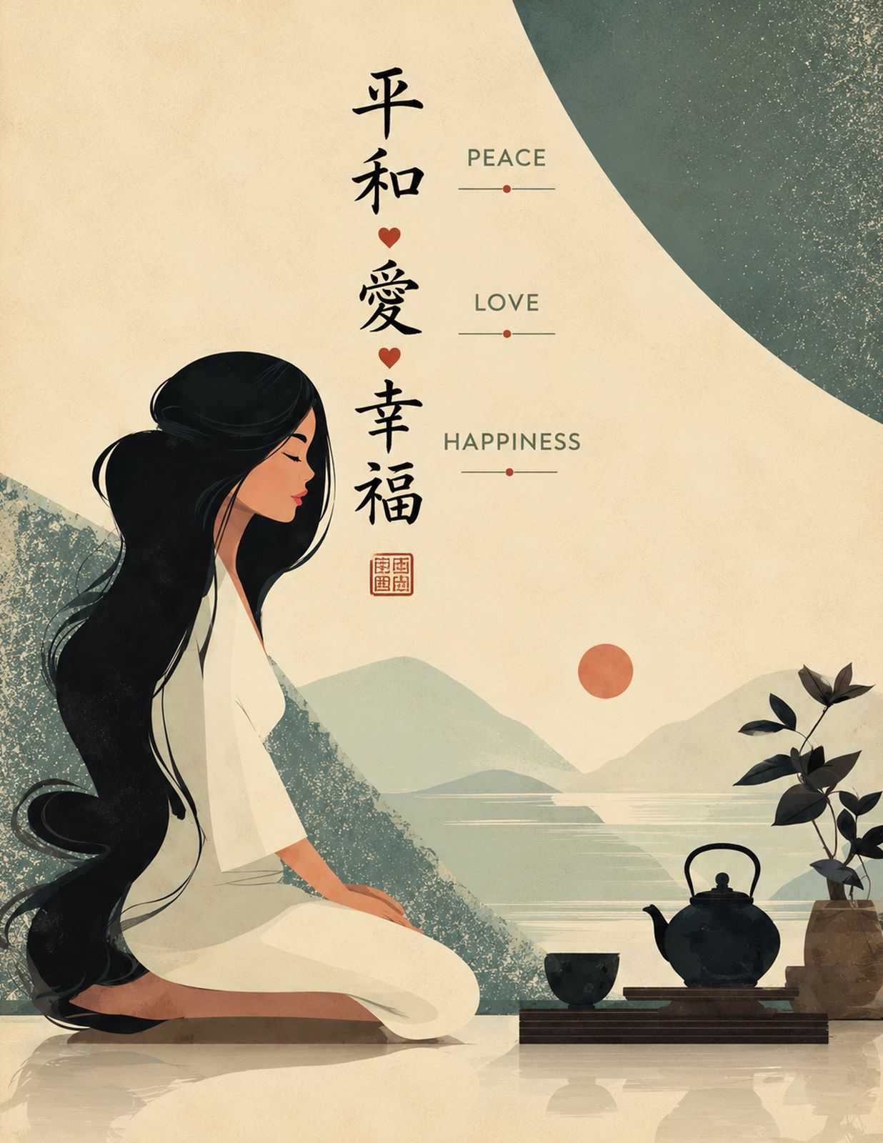 HARMONY WITHIN | Peace, love, and happiness. - Original Hawaii Art Print by Wailea Art