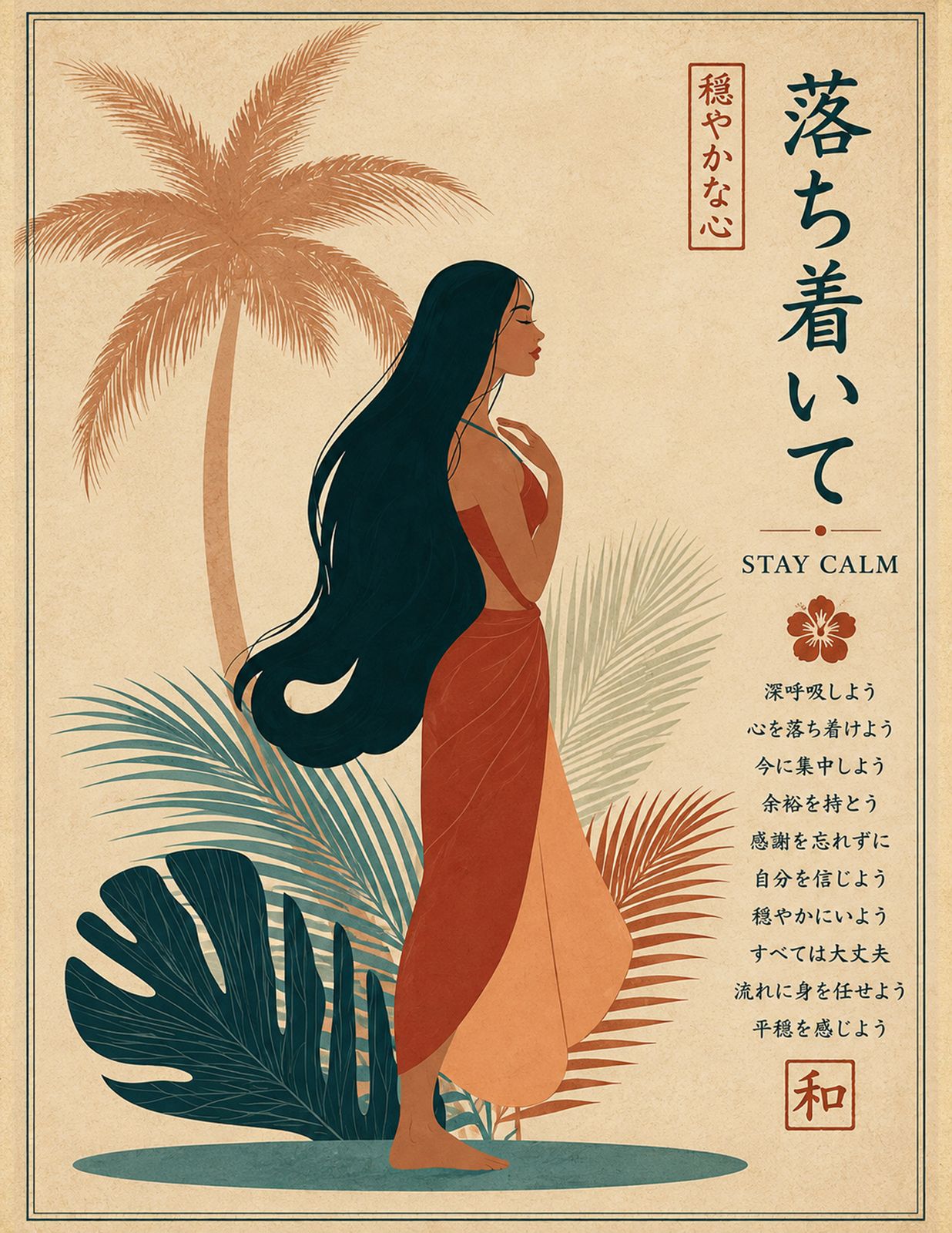 ISLAND STILLNESS | Breathe deeply. Let go. - Original Hawaii Art Print by Wailea Art