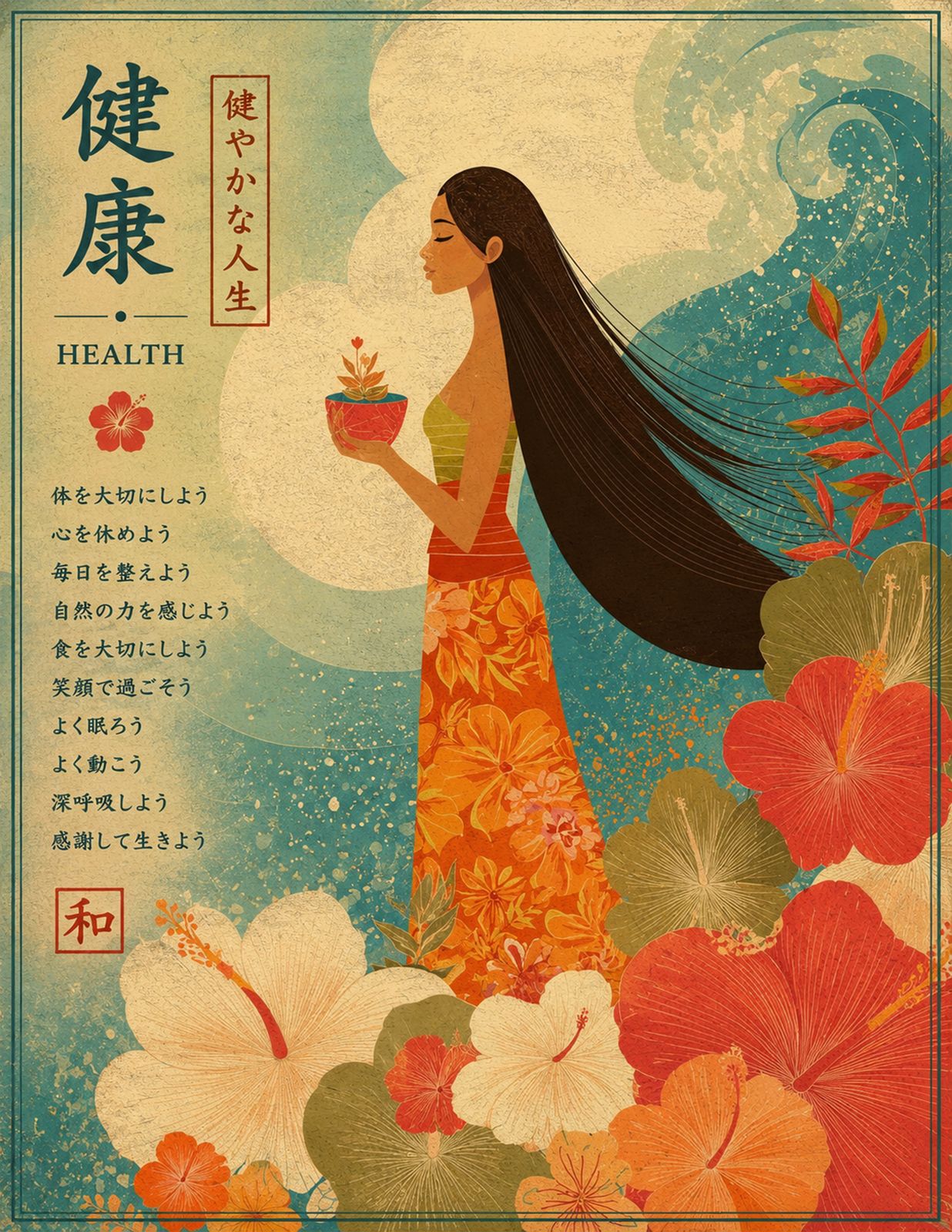 ISLAND GRACE | Live beautifully. Live well. - Original Hawaii Art Print by Wailea Art