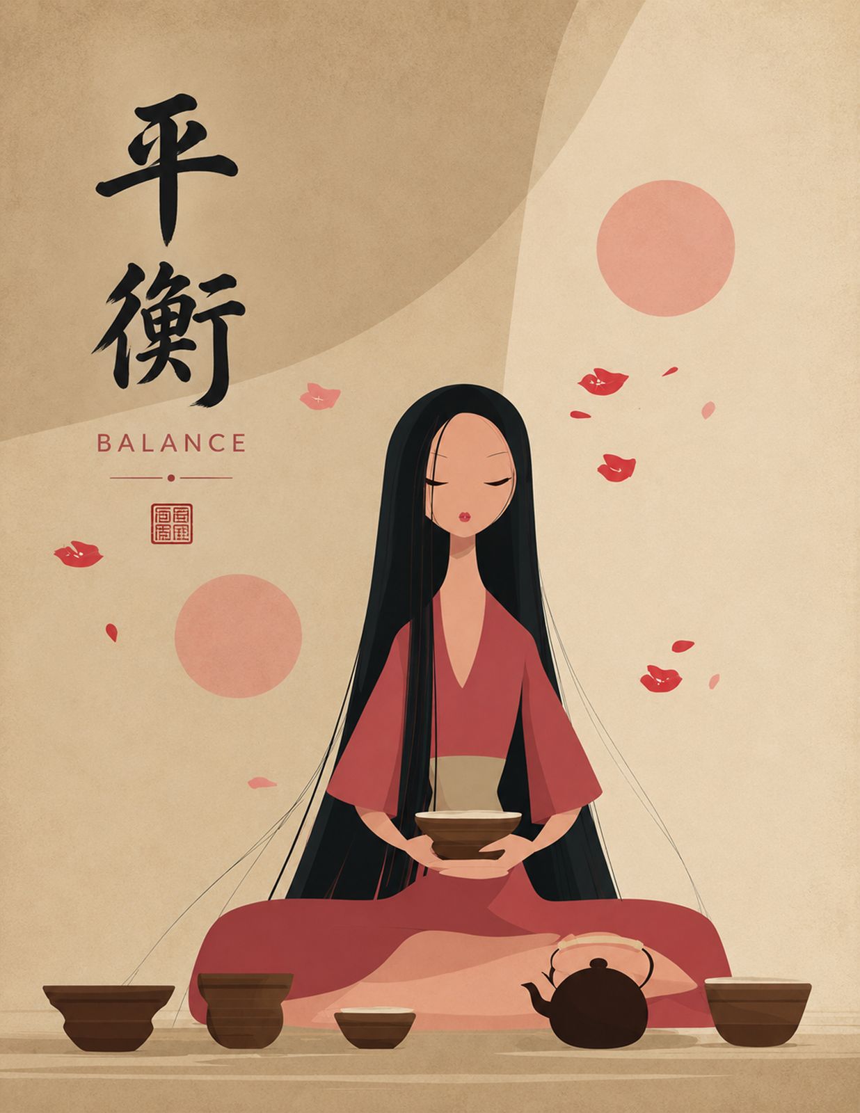 SACRED BALANCE | Find peace in the present. - Original Hawaii Art Print by Wailea Art