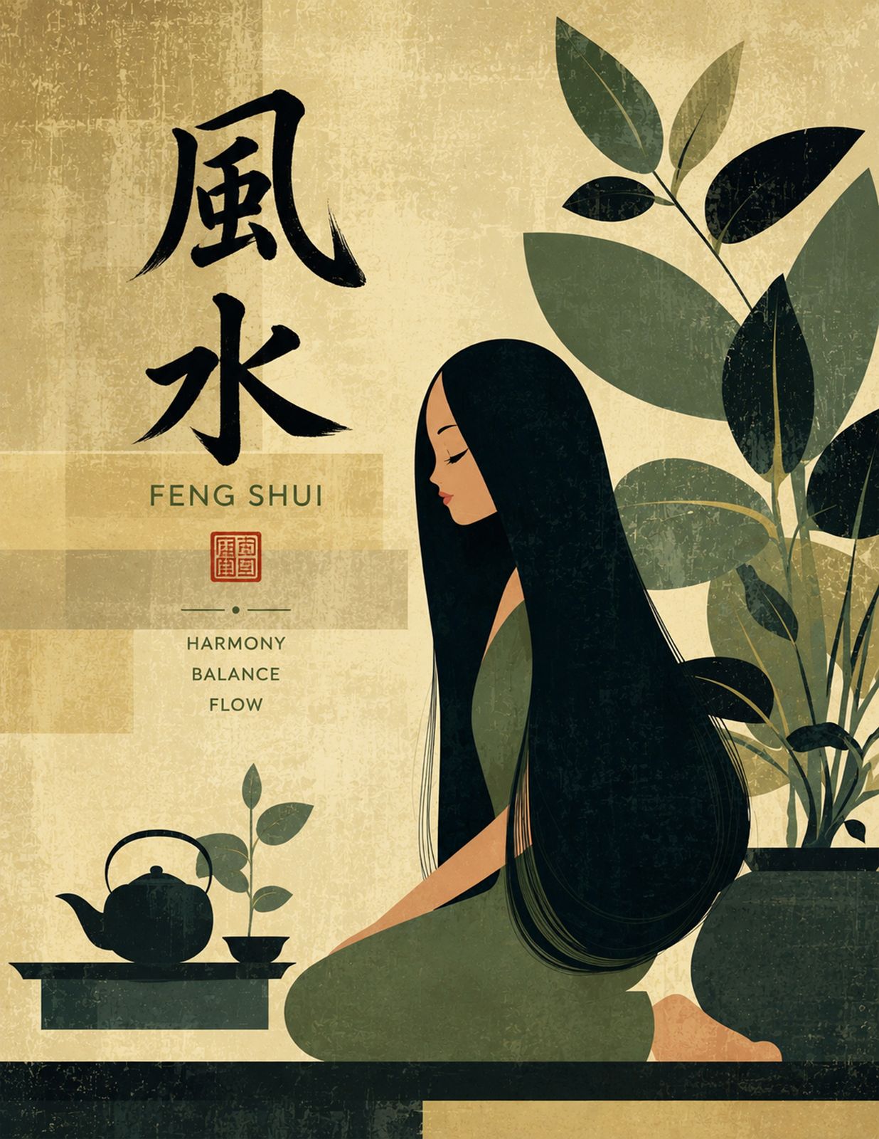 HAWAIIAN FENG SHUI | Harmony • Balance • Flow - Original Hawaii Art Print by Wailea Art