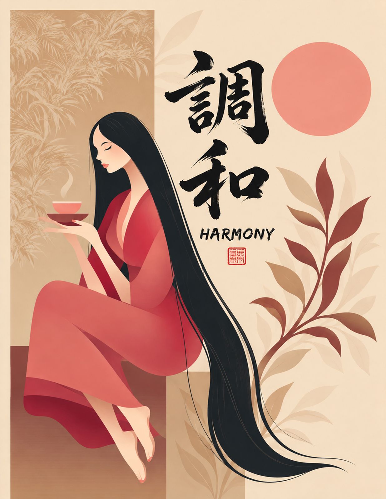 HARMONY — HAWAIIAN ZEN ART |  peaceful island balance • tropical beauty • mindful living - Original Hawaii Art Print by Wailea Art