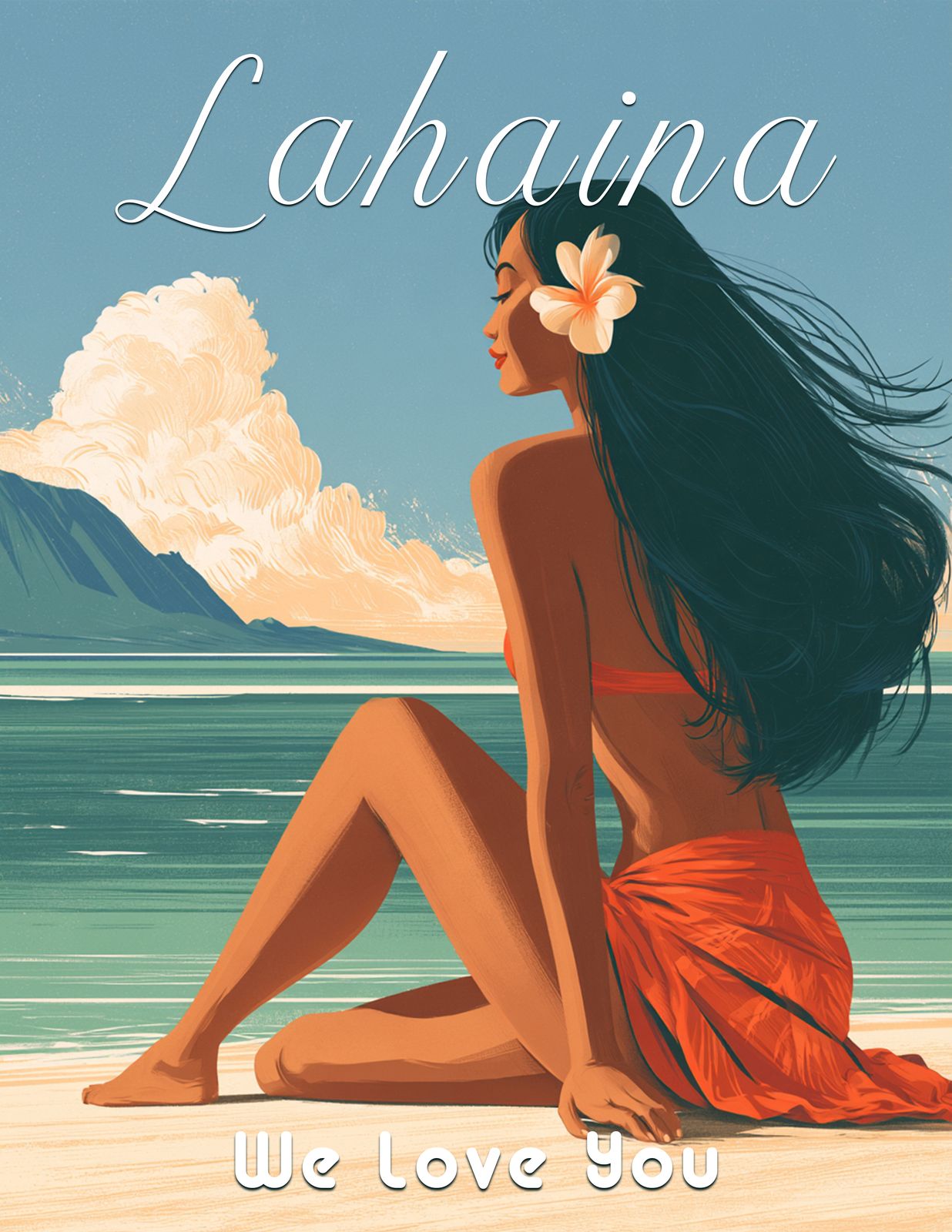 LAHAINA IN OUR HEARTS | where aloha remains - Original Hawaii Art Print by Wailea Art
