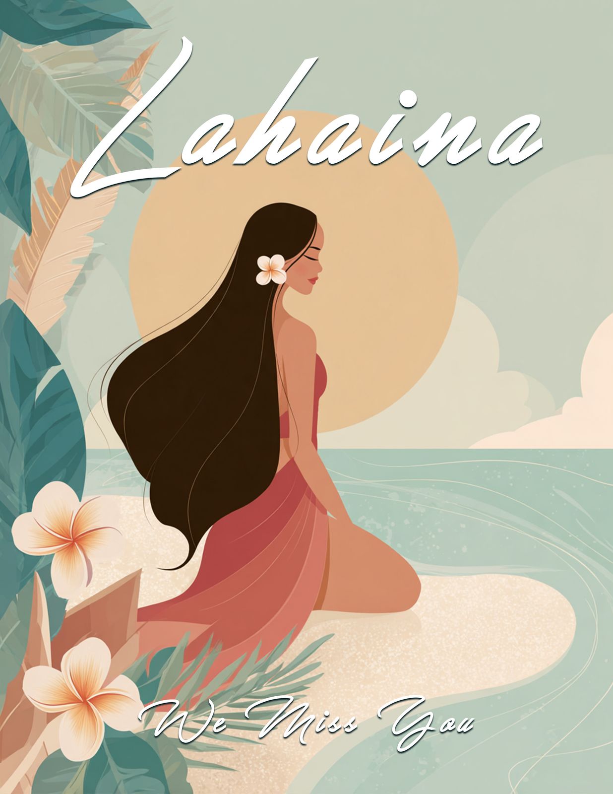 LAHAINA ART |  forever in our hearts - Original Hawaii Art Print by Wailea Art