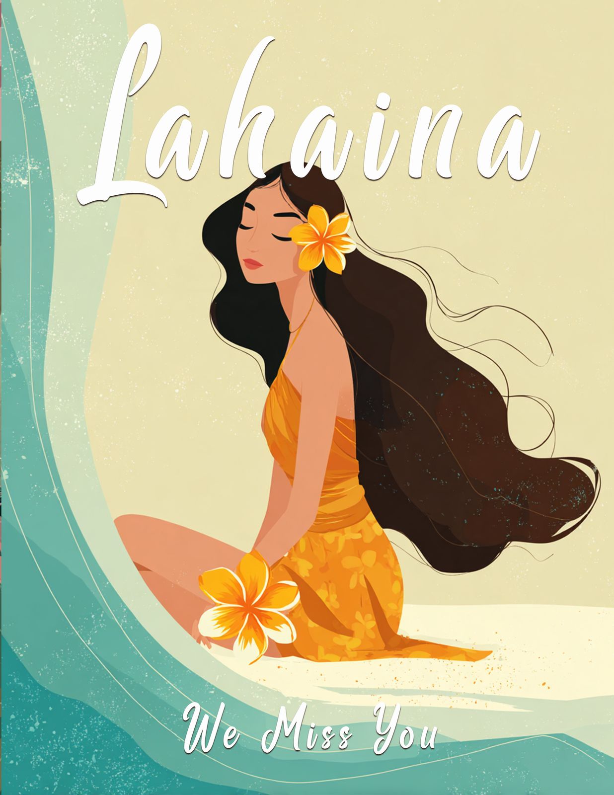 SUNSET ALOHA |  forever beneath the palms - Original Hawaii Art Print by Wailea Art