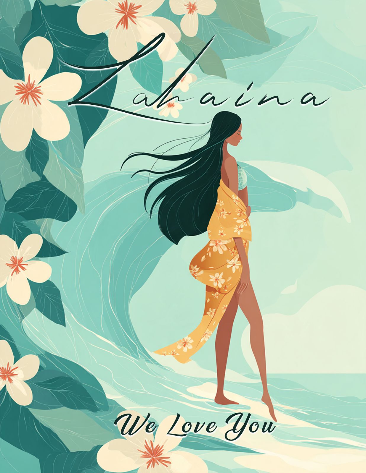 ISLAND IN HER HEART | memories carried with her - Original Hawaii Art Print by Wailea Art