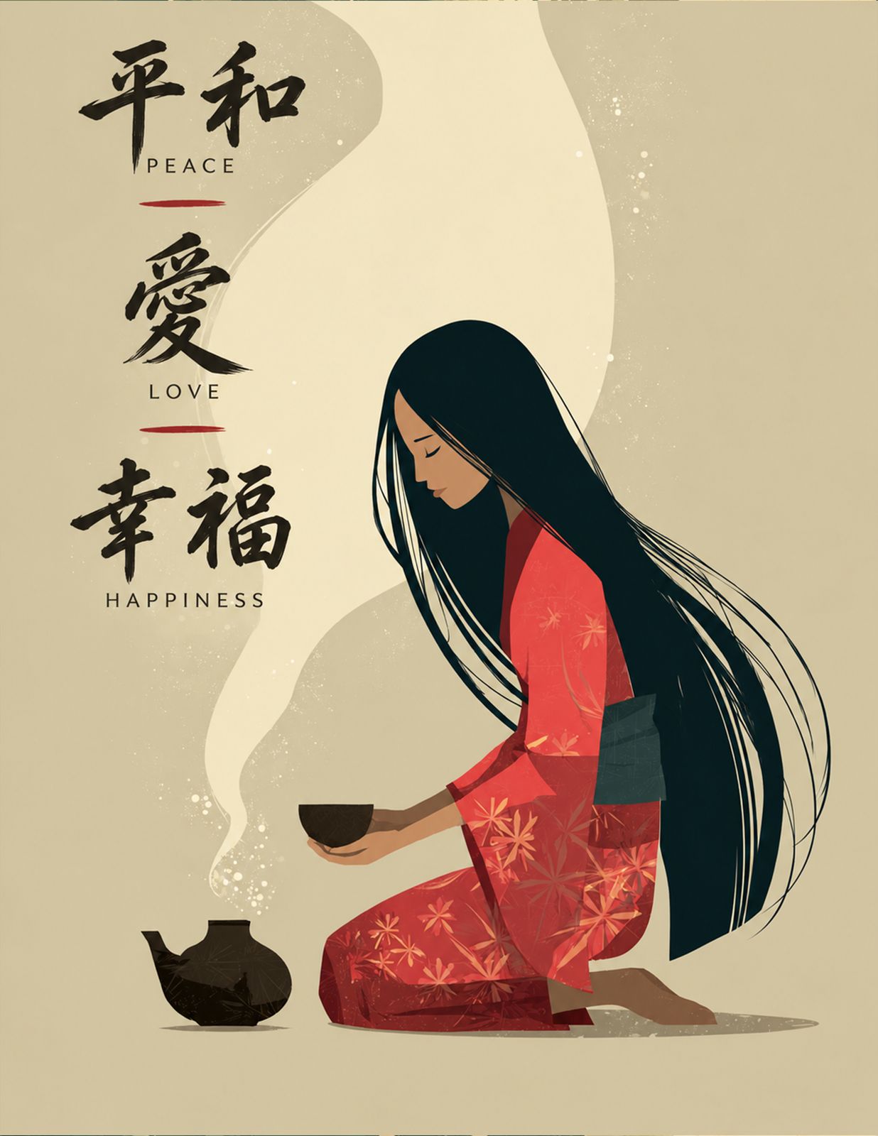 QUIET HARMONY | peace love and happiness - Original Hawaii Art Print by Wailea Art